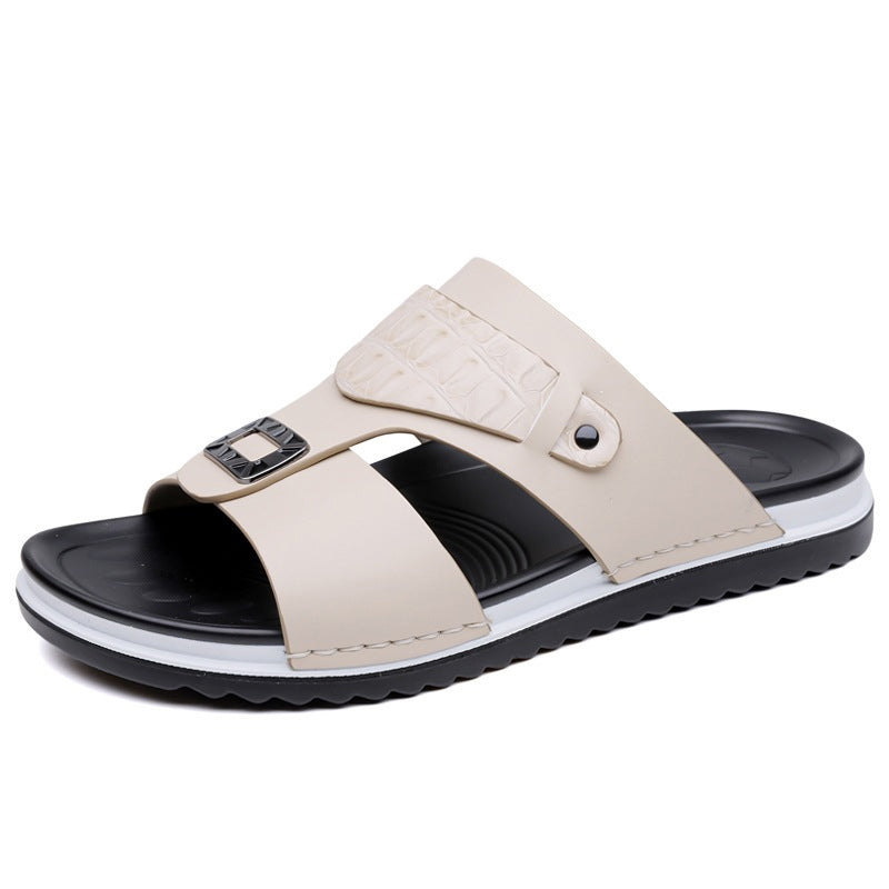☀️ 50% Off | Men's Faux Leather Slip-On Sandals – Premium Comfort & Free Shipping! ✈️🌞