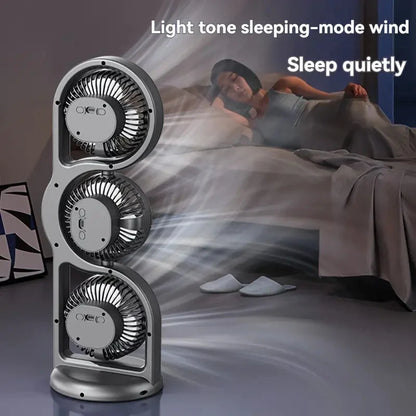 ⏳Time-Limited Special⏰3‑Head USB Fan 2026 – 360° Cool Air, 5 Speeds, Rechargeable – Anywhere You Need It