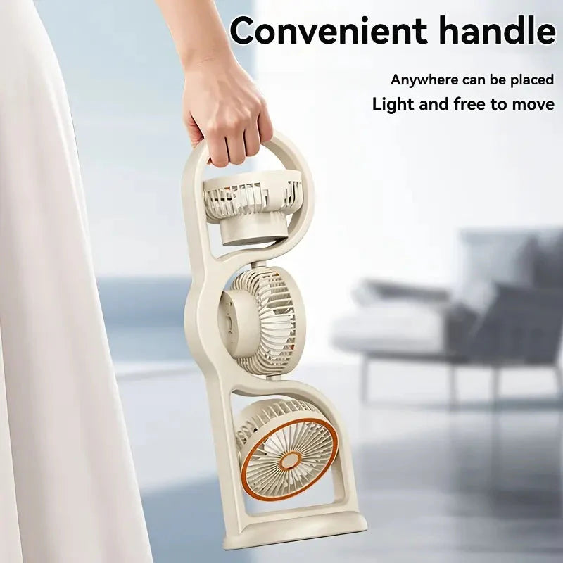 ⏳Time-Limited Special⏰3‑Head USB Fan 2026 – 360° Cool Air, 5 Speeds, Rechargeable – Anywhere You Need It