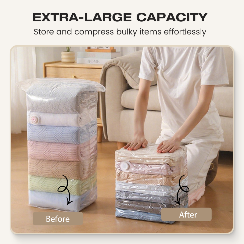 🧳 50% Off | No-Pump Vacuum Storage Bags – Just Press to Save 80% Space! 💨