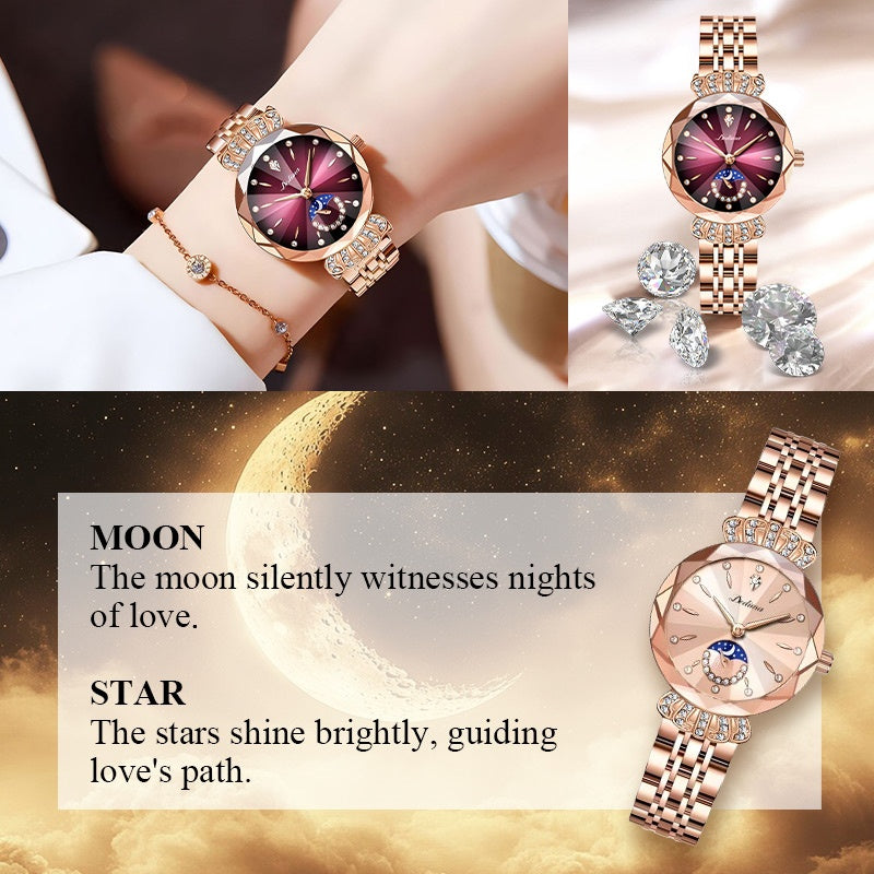 🌙✨ Fashionable Star & Moon Watch for Women ✨💎
