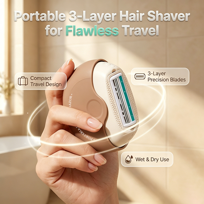 ✂️ Portable 3-Layer Hair Shaver ✨ Smooth, Precise Trim Anytime, Anywhere 💈