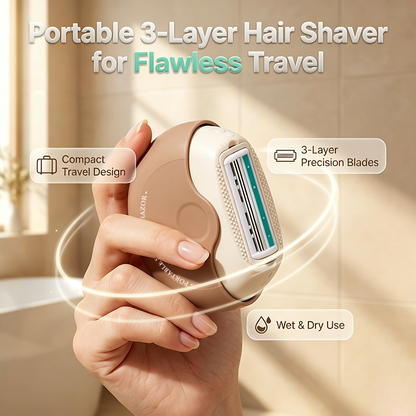 ✂️ Portable 3-Layer Hair Shaver ✨ Smooth, Precise Trim Anytime, Anywhere 💈