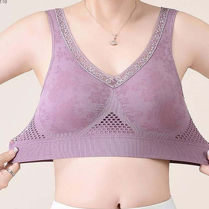 💕✨ High-Support Wireless Lace Bra – All-Day Comfort with Elegant Lace 🌸