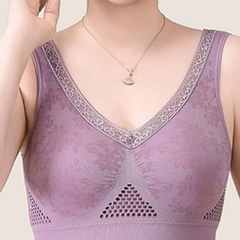 💕✨ High-Support Wireless Lace Bra – All-Day Comfort with Elegant Lace 🌸