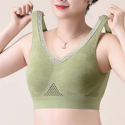 💕✨ High-Support Wireless Lace Bra – All-Day Comfort with Elegant Lace 🌸