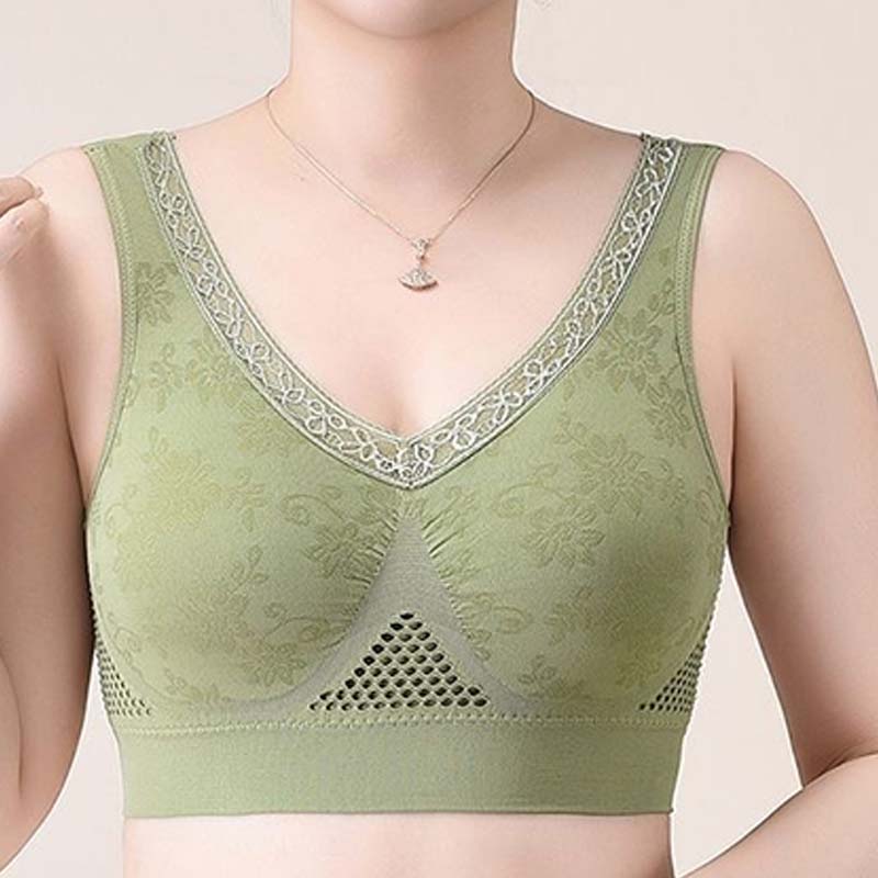 💕✨ High-Support Wireless Lace Bra – All-Day Comfort with Elegant Lace 🌸