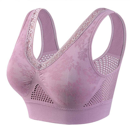 💕✨ High-Support Wireless Lace Bra – All-Day Comfort with Elegant Lace 🌸
