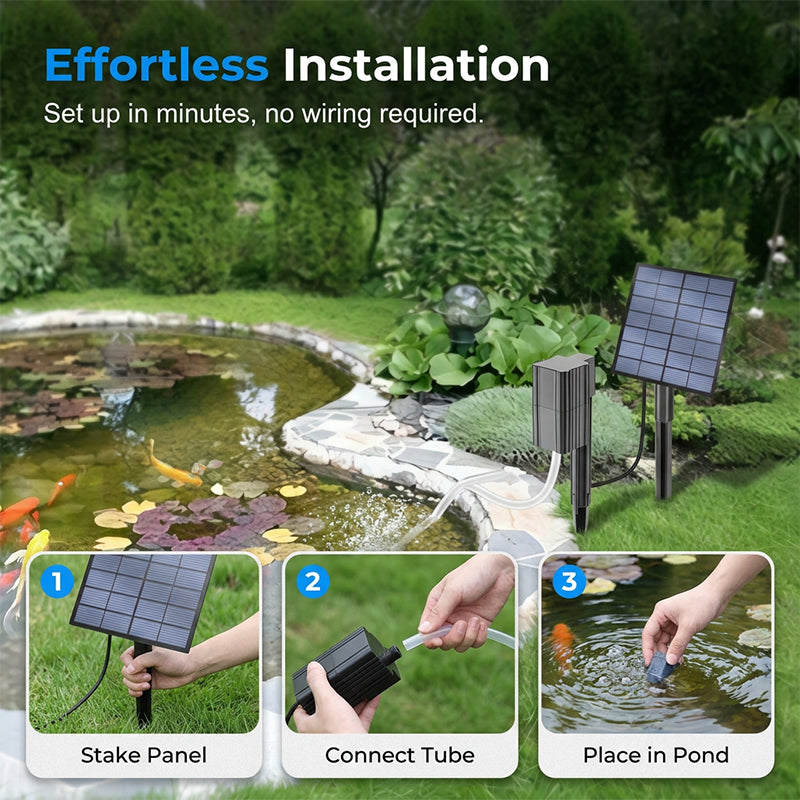 ☀️ Solar Pond Aerator with Air Pump – Crystal Clear Water & Healthier Fish Without Electricity Bills 🐟