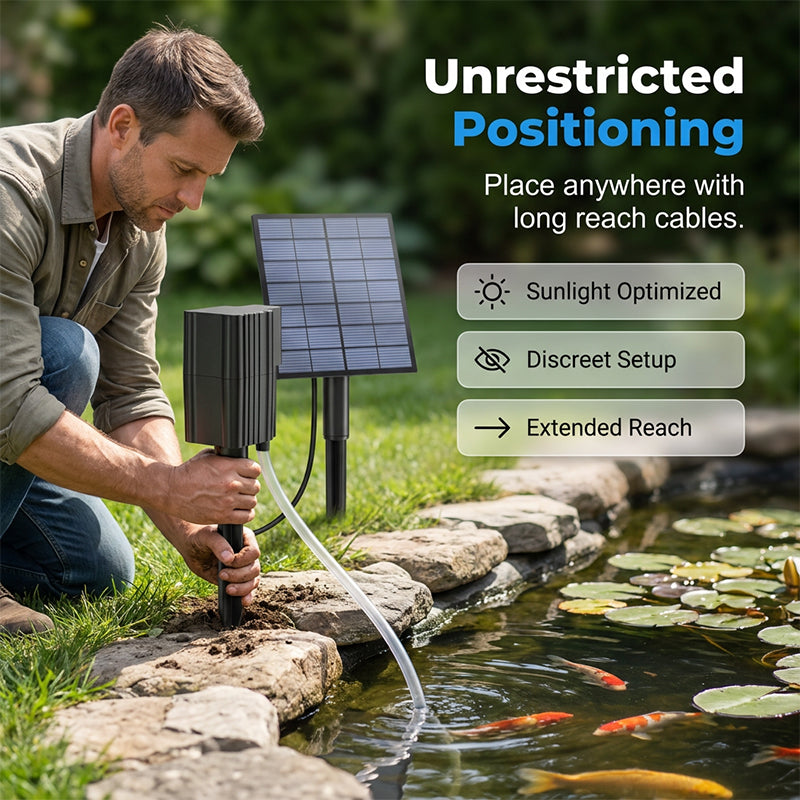 ☀️ Solar Pond Aerator with Air Pump – Crystal Clear Water & Healthier Fish Without Electricity Bills 🐟