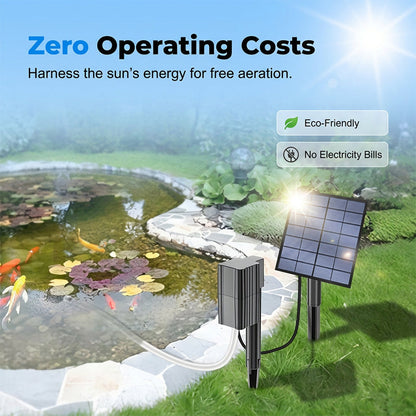 ☀️ Solar Pond Aerator with Air Pump – Crystal Clear Water & Healthier Fish Without Electricity Bills 🐟