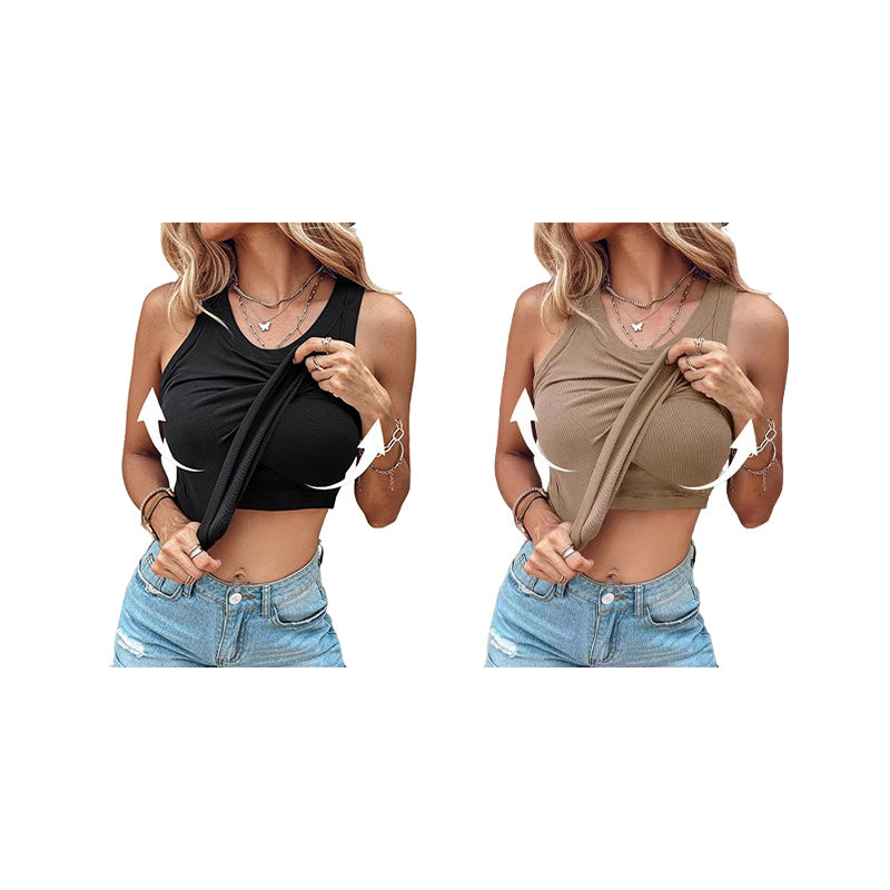 🌸 Soft Ribbed Vest Top with Shelf Bra – Cosy, Supportive & Perfect for Layering 💕