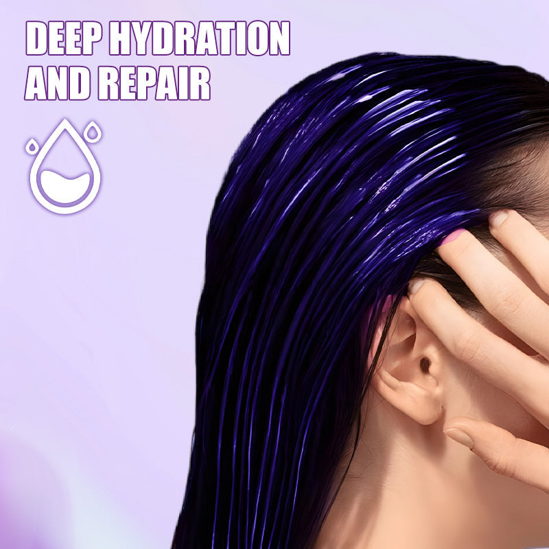 🏆 Last Day Special Price £9.99 ! ✨Moisturizing Purple Hair Mask with Long-Lasting Scent, Anti-Brass Deep Conditioning Mask for Blonde Bleached Hair