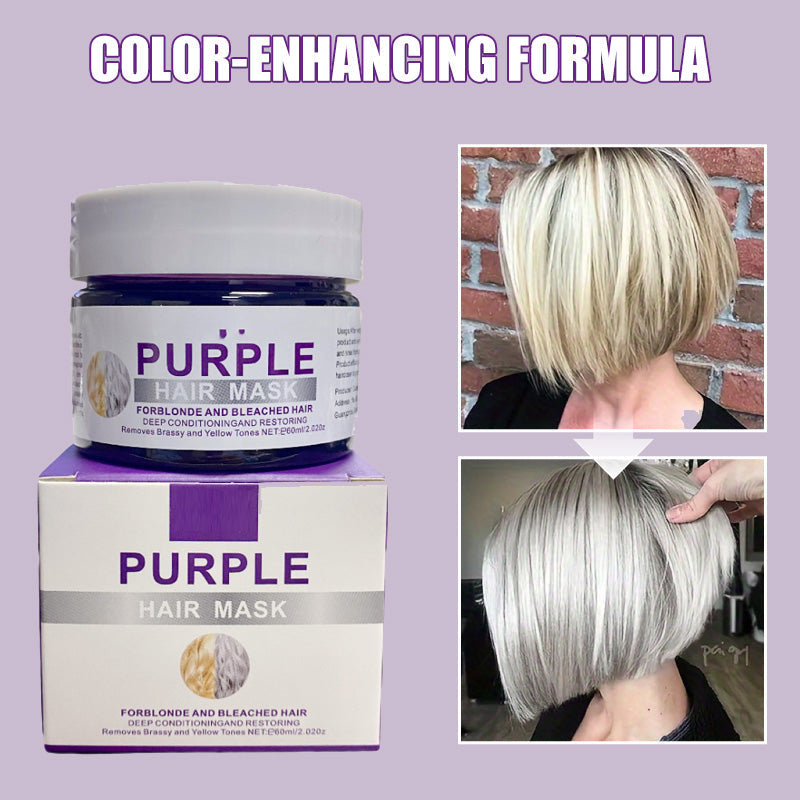 🏆 Last Day Special Price £9.99 ! ✨Moisturizing Purple Hair Mask with Long-Lasting Scent, Anti-Brass Deep Conditioning Mask for Blonde Bleached Hair