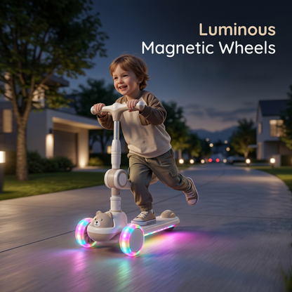 🛴 Anti-Tip Kick Scooter for Kids with Light-Up Wheels – Safe, Stable and Fun for Outdoor Play ✨