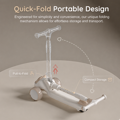 🛴 Anti-Tip Kick Scooter for Kids with Light-Up Wheels – Safe, Stable and Fun for Outdoor Play ✨
