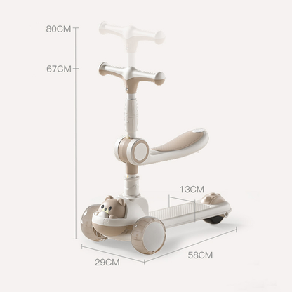 🛴 Anti-Tip Kick Scooter for Kids with Light-Up Wheels – Safe, Stable and Fun for Outdoor Play ✨