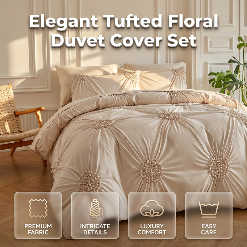 🛏️ 50% Off! Elegant Pinch Pleat Duvet Cover Set – Luxury Hotel Quality Bedding for Your Home