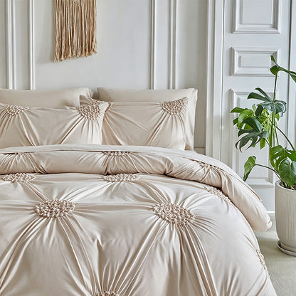 🛏️ 50% Off! Elegant Pinch Pleat Duvet Cover Set – Luxury Hotel Quality Bedding for Your Home