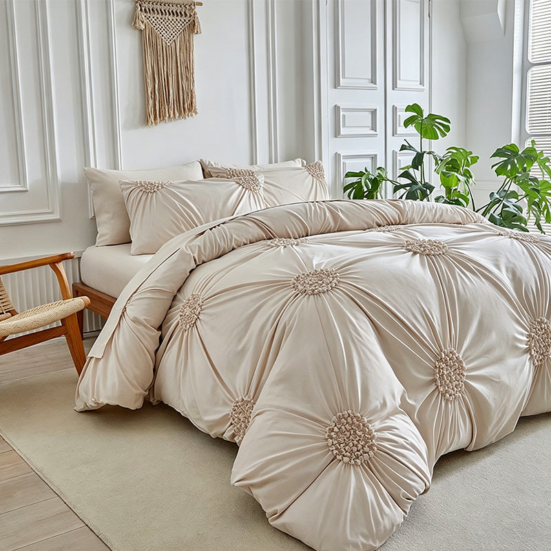 🛏️ 50% Off! Elegant Pinch Pleat Duvet Cover Set – Luxury Hotel Quality Bedding for Your Home