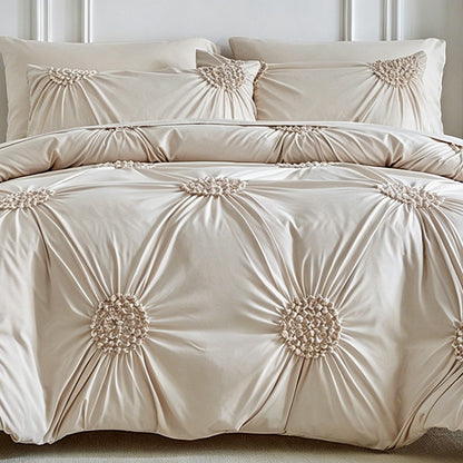 🛏️ 50% Off! Elegant Pinch Pleat Duvet Cover Set – Luxury Hotel Quality Bedding for Your Home