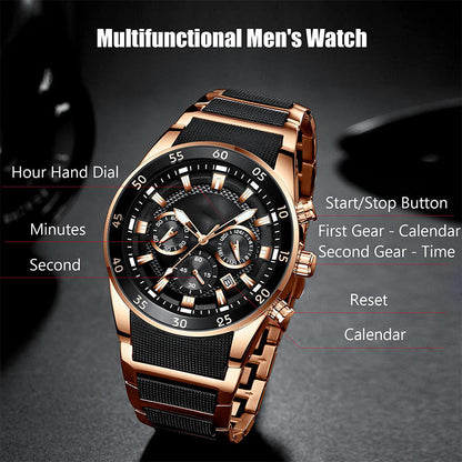 ✨ 50% Off – Men's Waterproof Multifunctional Quartz Watch ⌚
