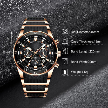 ✨ 50% Off – Men's Waterproof Multifunctional Quartz Watch ⌚