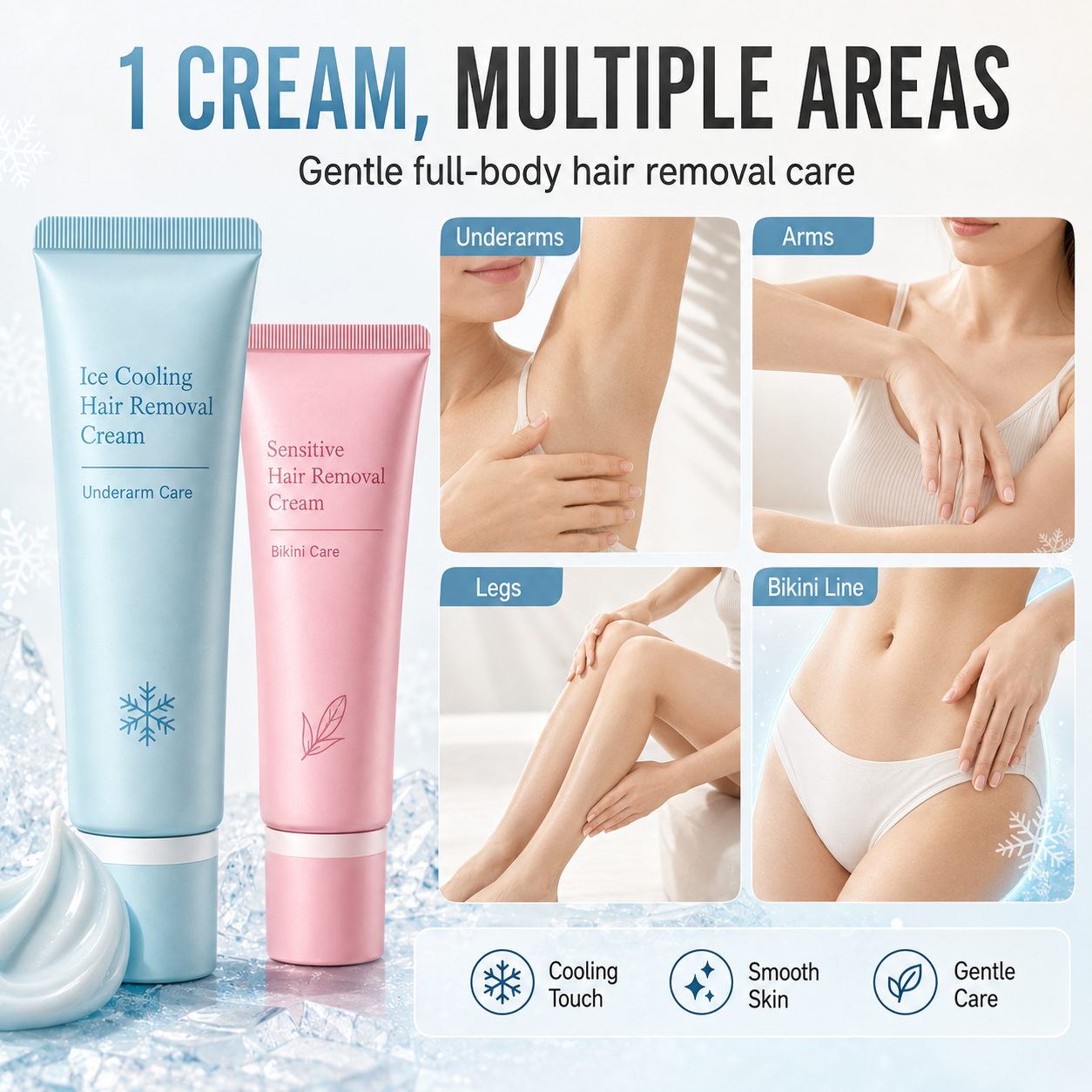 🥳2026 HOT SALE🥳💞50K+ SOLD! 🌸🪒 50% OFF! Gentle Hair Removal Cream – Dual‑care for underarms & bikini area. Plant extracts soothe & moisturise – removes hair without irritation! ✨🛡️