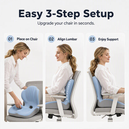 🪑2026 Hot Sale✨Ergonomic Memory Foam Seat Cushion with Back Support – Stay Comfortable All Day, Perfect for Office, Car & Home ✨