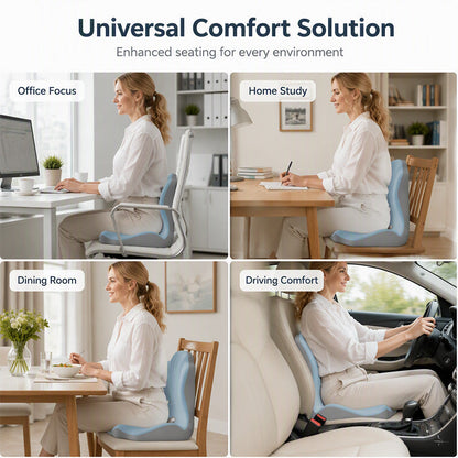 🪑2026 Hot Sale✨Ergonomic Memory Foam Seat Cushion with Back Support – Stay Comfortable All Day, Perfect for Office, Car & Home ✨
