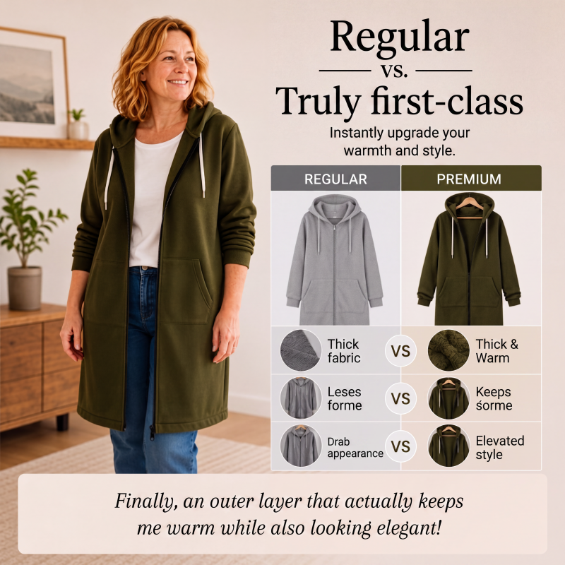 📢📢This Week's Special Price:￡19.99!!🔥✨Women's Casual Zip up Fleece Hoodies Tunic Sweatshirt