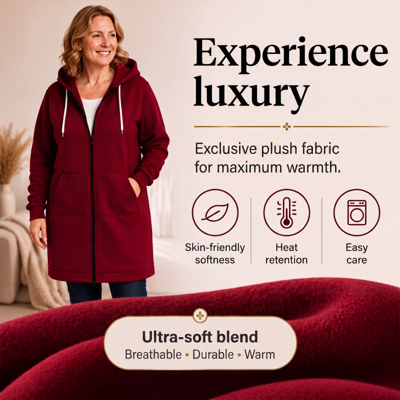 📢📢This Week's Special Price:￡19.99!!🔥✨Women's Casual Zip up Fleece Hoodies Tunic Sweatshirt