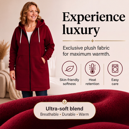 📢📢This Week's Special Price:￡19.99!!🔥✨Women's Casual Zip up Fleece Hoodies Tunic Sweatshirt