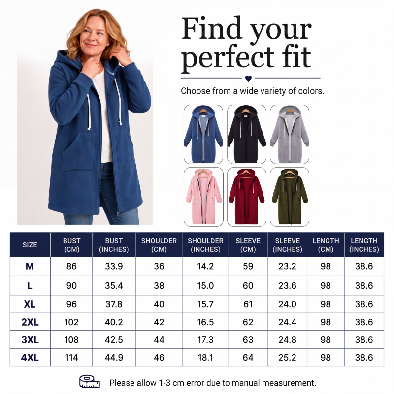 📢📢This Week's Special Price:￡19.99!!🔥✨Women's Casual Zip up Fleece Hoodies Tunic Sweatshirt