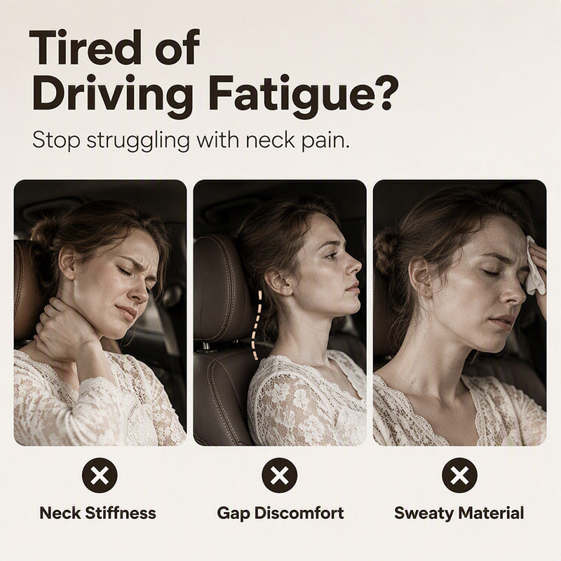 🚗 50% OFF! Universal Memory Foam Car Headrest Neck Pillow ✨ 360° Ergonomic Support, Instant Neck Pain Relief For All Cars & Office Chairs 🌿