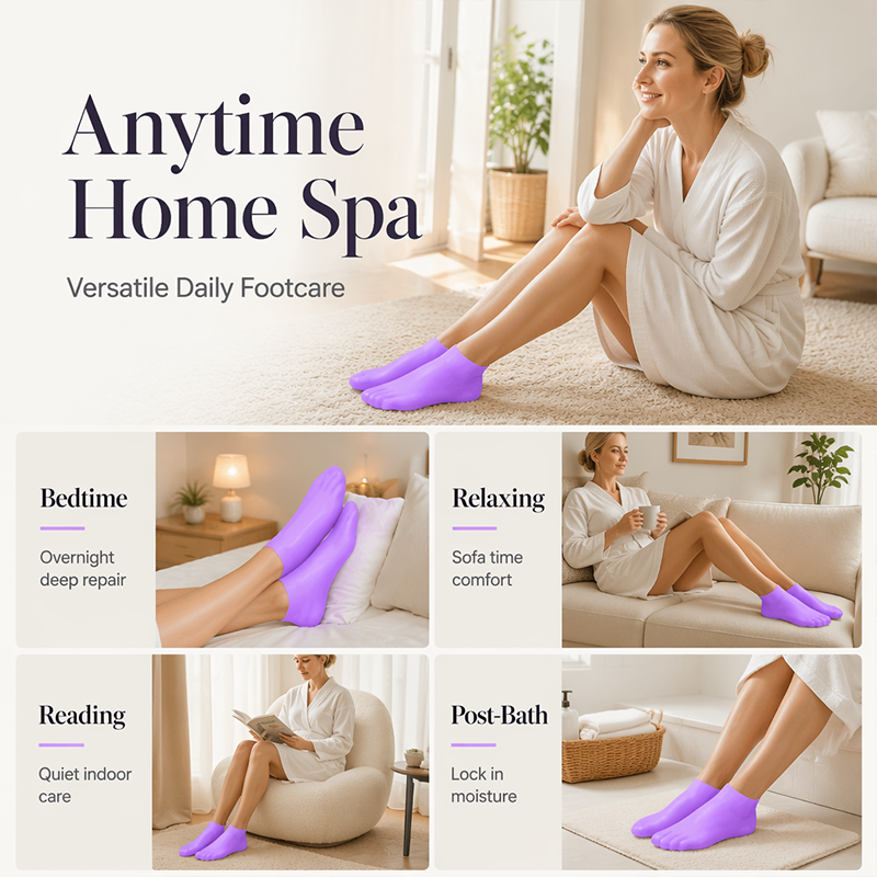 🧦 50% OFF TODAY ONLY! ✨ Silicone Moisturizing Socks for Dry Cracked Feet – Soften Heels & Instant Foot Repair 🌿