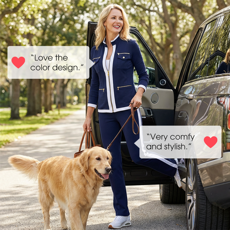 ✨50% OFF | Women's Sporty Chic Two-Piece Tracksuit Set – Stylish Comfort For Everyday & Travel🤍