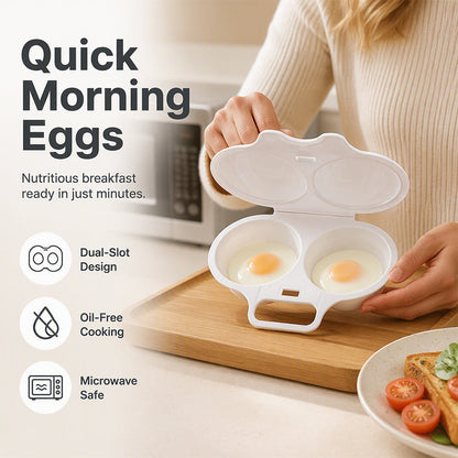 🔥 HALF PRICE SALE! ⏱️ 2-in-1 Microwave Egg Steamer – Perfect Poached Eggs In Minutes Without Mess 🍳
