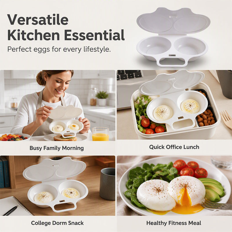 🔥 HALF PRICE SALE! ⏱️ 2-in-1 Microwave Egg Steamer – Perfect Poached Eggs In Minutes Without Mess 🍳