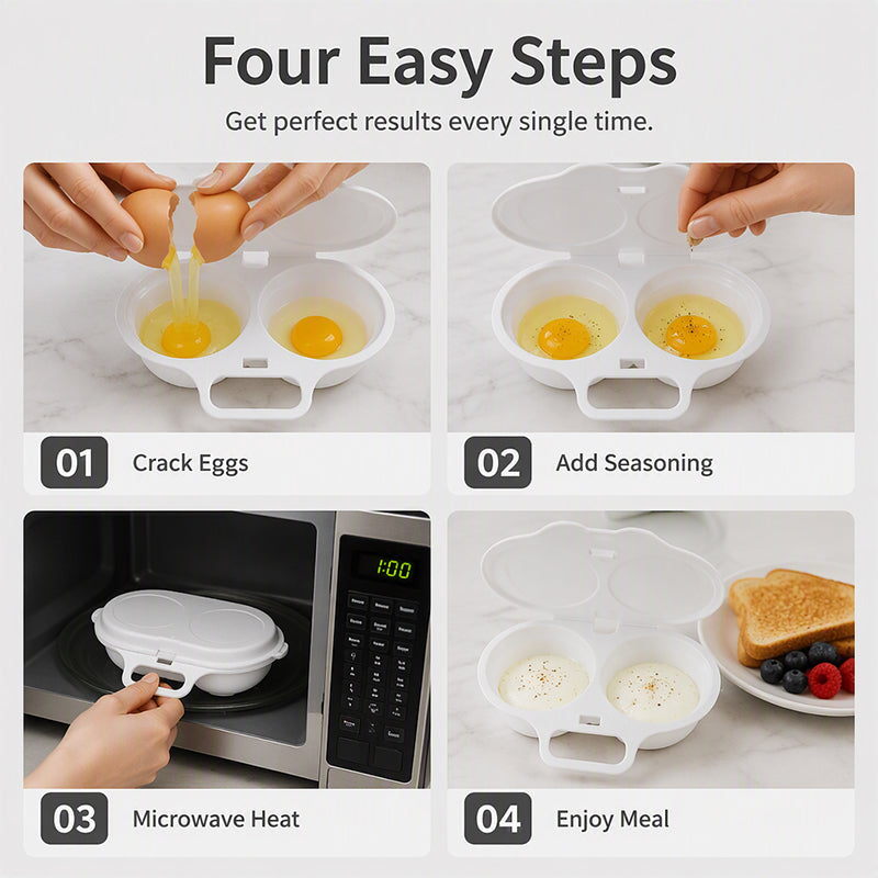 🔥 HALF PRICE SALE! ⏱️ 2-in-1 Microwave Egg Steamer – Perfect Poached Eggs In Minutes Without Mess 🍳