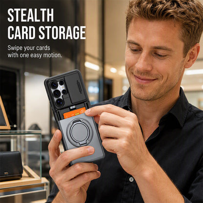 📱Limited Time Offer £12.99! 2‑in‑1 Shockproof Phone Case with Hidden Card Holder, Rugged Hybrid Protective Cover, Slide Camera Cover & 360° Rotatable Ring Stand Heavy‑Duty Phone Shell