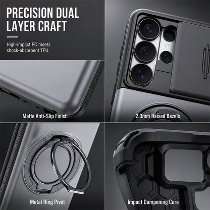 📱Limited Time Offer £12.99! 2‑in‑1 Shockproof Phone Case with Hidden Card Holder, Rugged Hybrid Protective Cover, Slide Camera Cover & 360° Rotatable Ring Stand Heavy‑Duty Phone Shell