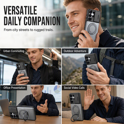 📱Limited Time Offer £12.99! 2‑in‑1 Shockproof Phone Case with Hidden Card Holder, Rugged Hybrid Protective Cover, Slide Camera Cover & 360° Rotatable Ring Stand Heavy‑Duty Phone Shell
