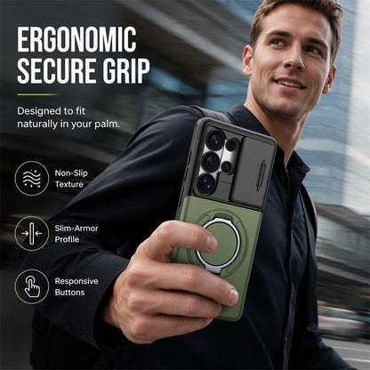 📱Limited Time Offer £12.99! 2‑in‑1 Shockproof Phone Case with Hidden Card Holder, Rugged Hybrid Protective Cover, Slide Camera Cover & 360° Rotatable Ring Stand Heavy‑Duty Phone Shell