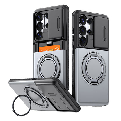 📱Limited Time Offer £12.99! 2‑in‑1 Shockproof Phone Case with Hidden Card Holder, Rugged Hybrid Protective Cover, Slide Camera Cover & 360° Rotatable Ring Stand Heavy‑Duty Phone Shell