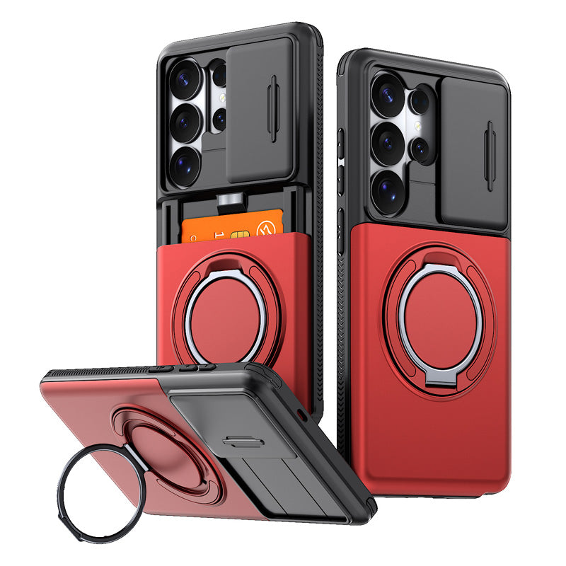 📱Limited Time Offer £12.99! 2‑in‑1 Shockproof Phone Case with Hidden Card Holder, Rugged Hybrid Protective Cover, Slide Camera Cover & 360° Rotatable Ring Stand Heavy‑Duty Phone Shell