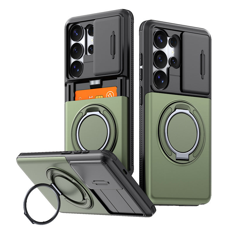 📱Limited Time Offer £12.99! 2‑in‑1 Shockproof Phone Case with Hidden Card Holder, Rugged Hybrid Protective Cover, Slide Camera Cover & 360° Rotatable Ring Stand Heavy‑Duty Phone Shell