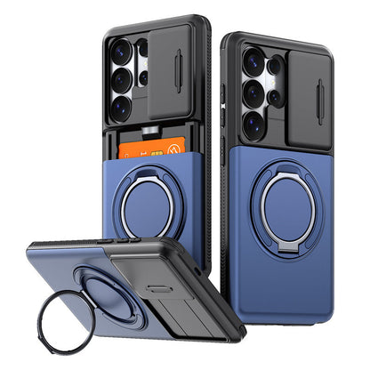 📱Limited Time Offer £12.99! 2‑in‑1 Shockproof Phone Case with Hidden Card Holder, Rugged Hybrid Protective Cover, Slide Camera Cover & 360° Rotatable Ring Stand Heavy‑Duty Phone Shell