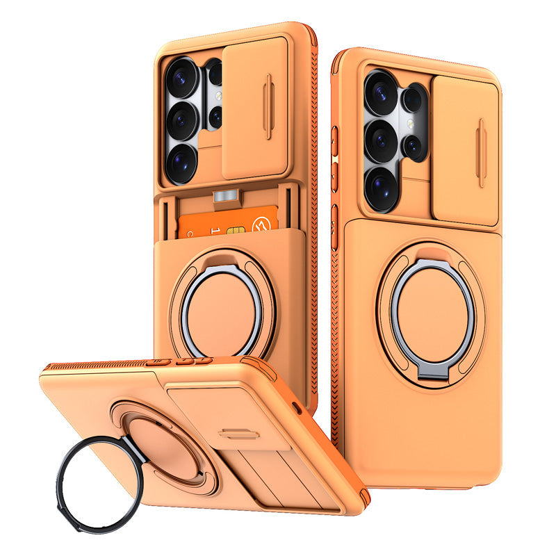 📱Limited Time Offer £12.99! 2‑in‑1 Shockproof Phone Case with Hidden Card Holder, Rugged Hybrid Protective Cover, Slide Camera Cover & 360° Rotatable Ring Stand Heavy‑Duty Phone Shell