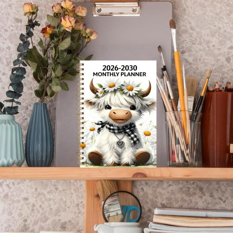 🐮 50% OFF 🌟 Adorable Highland Cow 5-Year Planner (2027–2030) ✨